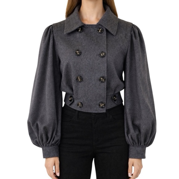 Dolce & Gabbana Gray Soft Balloon Sleeve Jacket 36 XS - Picture 3 of 16